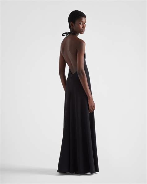 prada long sable dress|Black Long Sablé Dress .